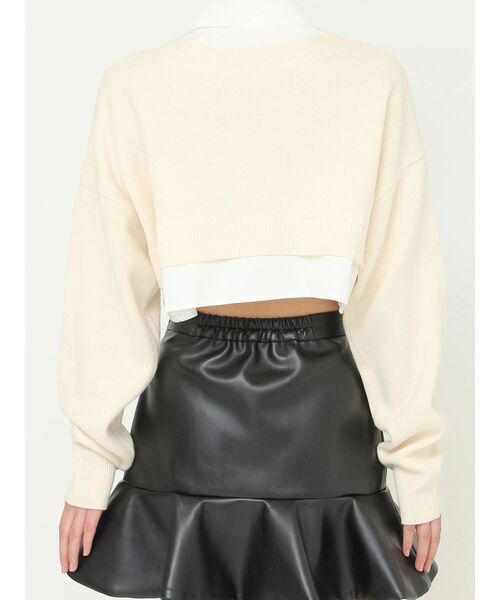 EATME（イートミー）の「シャツカラーレイヤードニットTOP（シャツ/ブラウス・レディース・ブラック/オフホワイト/その他1・FREE）」の14枚目の写真