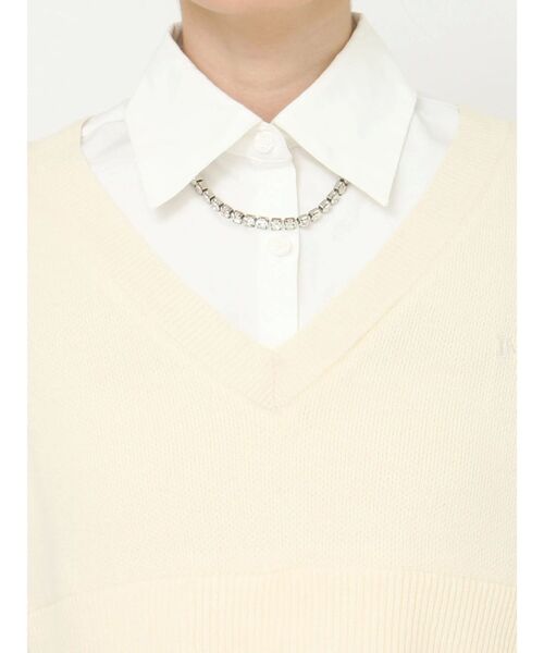 EATME（イートミー）の「シャツカラーレイヤードニットTOP（シャツ/ブラウス・レディース・ブラック/オフホワイト/その他1・FREE）」の15枚目の写真