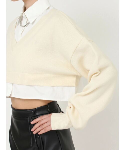 EATME（イートミー）の「シャツカラーレイヤードニットTOP（シャツ/ブラウス・レディース・ブラック/オフホワイト/その他1・FREE）」の21枚目の写真