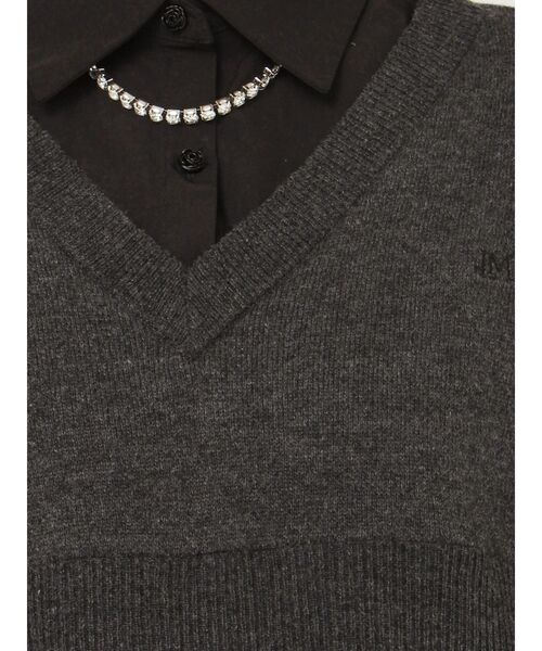 EATME（イートミー）の「シャツカラーレイヤードニットTOP（シャツ/ブラウス・レディース・ブラック/オフホワイト/その他1・FREE）」の16枚目の写真