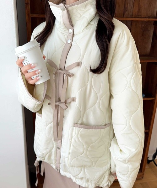 セール】【mily bilet】フェミニンに着こなせる冬アウター。リボン使い