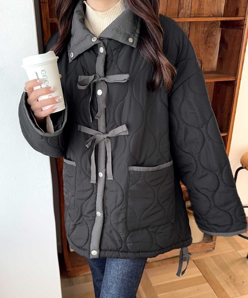 セール】【mily bilet】フェミニンに着こなせる冬アウター。リボン使い