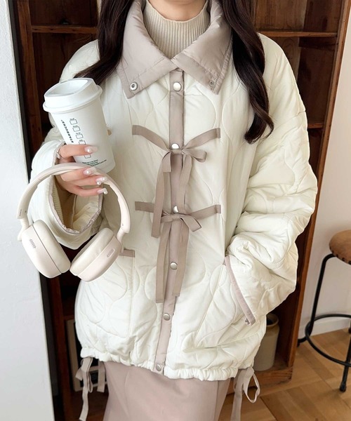 セール】【mily bilet】フェミニンに着こなせる冬アウター。リボン使い