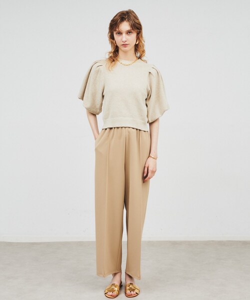 cloenc（クロエンス）の「◆【手洗い可】バルーンスリーブニットプルオーバー（ニット/セーター・レディース・ライトブルー/ブラック/ベージュ・02）」の4枚目の写真