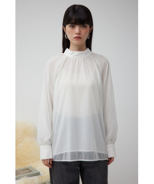 AZUL by moussy(アズールバイマウジー)の「チュールレイヤードブラウス(シャツ/ブラウス・レディース・ダークグリーン/ブラック/アイボリー・FREE)」の7枚目の写真