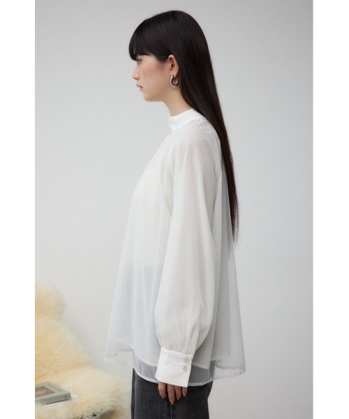 AZUL by moussy(アズールバイマウジー)の「チュールレイヤードブラウス(シャツ/ブラウス・レディース・ダークグリーン/ブラック/アイボリー・FREE)」の8枚目の写真