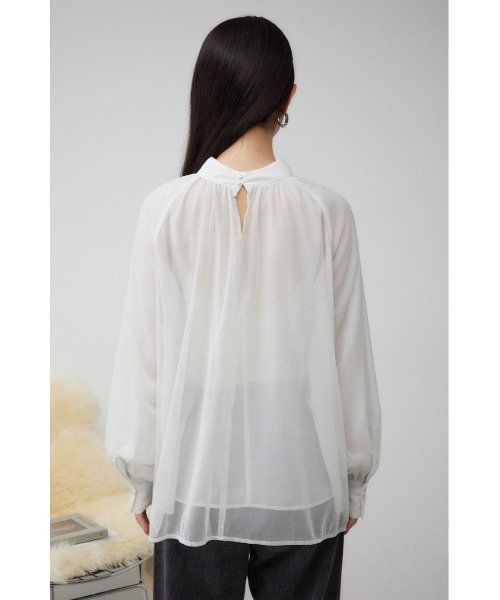 AZUL by moussy(アズールバイマウジー)の「チュールレイヤードブラウス(シャツ/ブラウス・レディース・ダークグリーン/ブラック/アイボリー・FREE)」の9枚目の写真