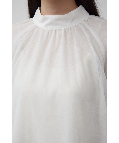 AZUL by moussy(アズールバイマウジー)の「チュールレイヤードブラウス(シャツ/ブラウス・レディース・ダークグリーン/ブラック/アイボリー・FREE)」の10枚目の写真
