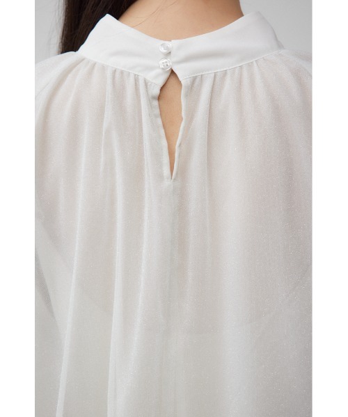 AZUL by moussy(アズールバイマウジー)の「チュールレイヤードブラウス(シャツ/ブラウス・レディース・ダークグリーン/ブラック/アイボリー・FREE)」の11枚目の写真