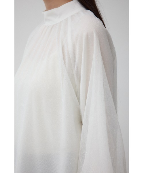 AZUL by moussy(アズールバイマウジー)の「チュールレイヤードブラウス(シャツ/ブラウス・レディース・ダークグリーン/ブラック/アイボリー・FREE)」の12枚目の写真