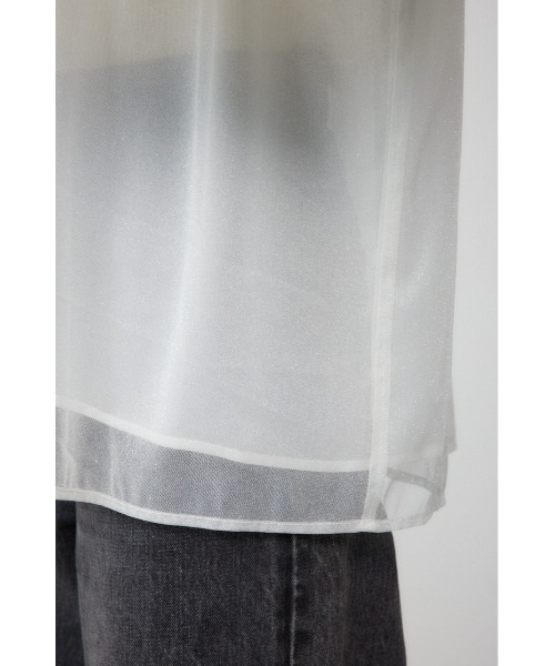 AZUL by moussy(アズールバイマウジー)の「チュールレイヤードブラウス(シャツ/ブラウス・レディース・ダークグリーン/ブラック/アイボリー・FREE)」の14枚目の写真