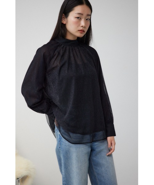 AZUL by moussy(アズールバイマウジー)の「チュールレイヤードブラウス(シャツ/ブラウス・レディース・ダークグリーン/ブラック/アイボリー・FREE)」の17枚目の写真