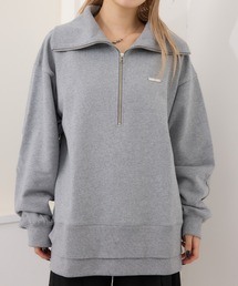 HALF ZIP LOGO OVER TOPS ハーフ ジップ ロゴ オーバー トップス
