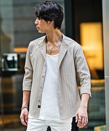 SOMEDIFF（サムディフ）の「バンドカラー7分袖シャツ メンズ セットアップ対応 秋服（シャツ/ブラウス・メンズ）」