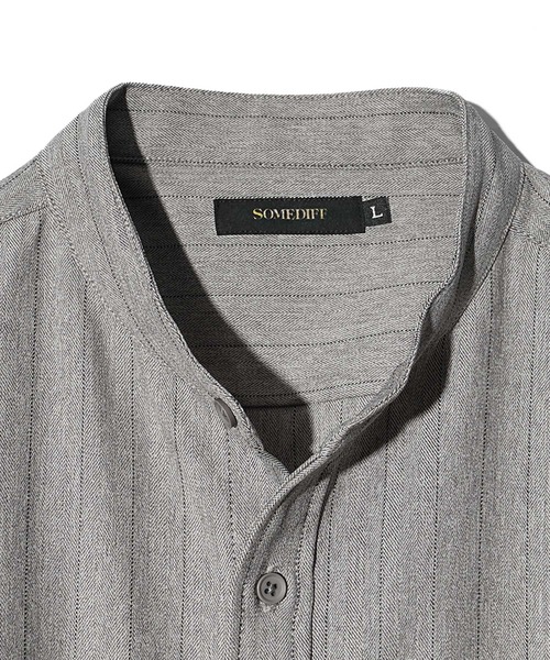 SOMEDIFF(サムディフ)の「バンドカラー7分袖シャツ メンズ セットアップ対応 春服(シャツ/ブラウス・メンズ・ベージュ/ネイビー/グレー・M/L/XL)」の15枚目の写真