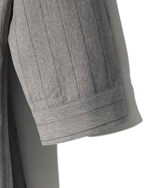 SOMEDIFF(サムディフ)の「バンドカラー7分袖シャツ メンズ セットアップ対応 春服(シャツ/ブラウス・メンズ・ベージュ/ネイビー/グレー・M/L/XL)」の16枚目の写真