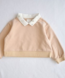 coto cotte（コトコト）の「ビジュー衿 ショート トレーナー（スウェット）」