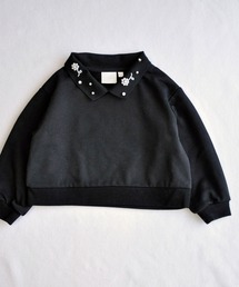 coto cotte（コトコト）の「ビジュー衿 ショート トレーナー（スウェット）」