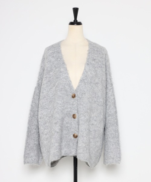 カーディガン 「MINERTE」alpaca yarn knit cardigan / アルパカヤーンカーディガン レディース MINERTE】alpaca yarn knit cardigan / アルパカヤーン