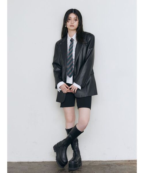 MURUA(ムルーア)の「ニットバイカーパンツ(その他パンツ・レディース・グレー/ブラック・FREE)」の9枚目の写真