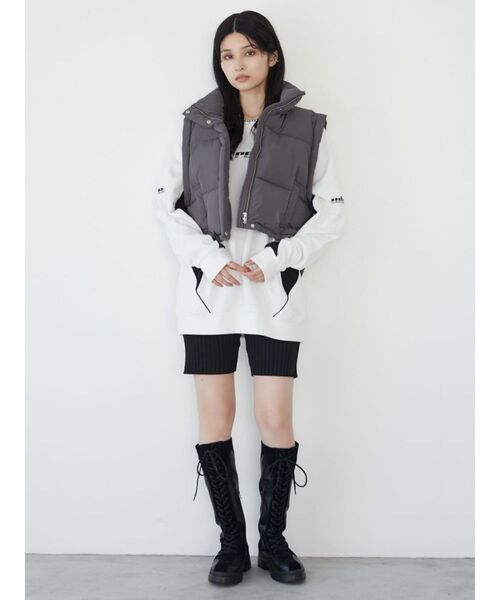 MURUA(ムルーア)の「ニットバイカーパンツ(その他パンツ・レディース・グレー/ブラック・FREE)」の12枚目の写真
