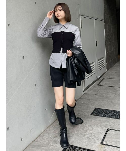 MURUA(ムルーア)の「ニットバイカーパンツ(その他パンツ・レディース・グレー/ブラック・FREE)」の19枚目の写真