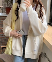 ジップアップパーカー オーバーサイズ 薄手韓国ファッション 春夏秋 カーディガン 冷房対策