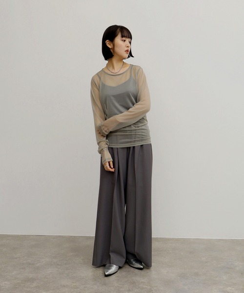 NOGLE(ノグル)の「【NOGLE/ノグル】アソートシアートップス(Tシャツ/カットソー・レディース・グレイッシュベージュ/アイボリー/ブルーグレー/ブラック/ブラウン/アイボリー系/ブラウン系・FREE)」の19枚目の写真