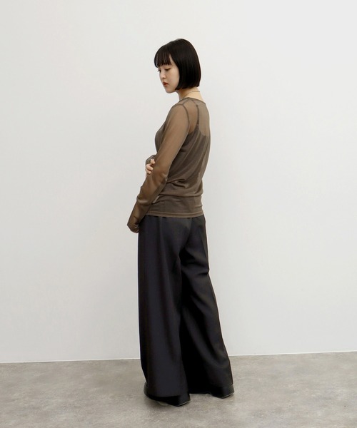 NOGLE(ノグル)の「【NOGLE/ノグル】アソートシアートップス(Tシャツ/カットソー・レディース・グレイッシュベージュ/アイボリー/ブルーグレー/ブラック/ブラウン/アイボリー系/ブラウン系・FREE)」の22枚目の写真
