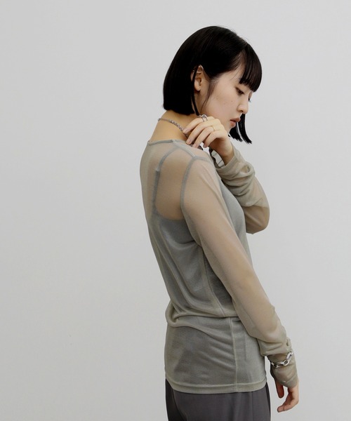 NOGLE(ノグル)の「【NOGLE/ノグル】アソートシアートップス(Tシャツ/カットソー・レディース・グレイッシュベージュ/アイボリー/ブルーグレー/ブラック/ブラウン/アイボリー系/ブラウン系・FREE)」の18枚目の写真