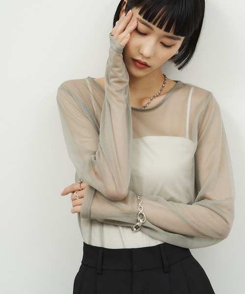 NOGLE/ノグル】マグネティックラメシアートップス（Tシャツ