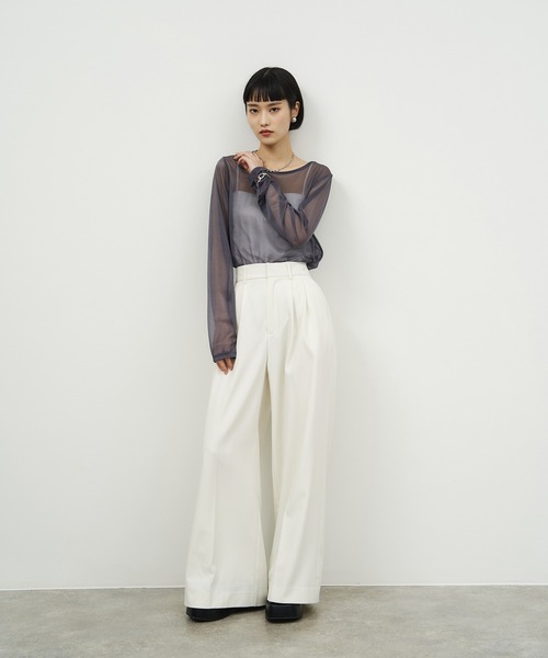 NOGLE(ノグル)の「【NOGLE/ノグル】アソートシアートップス(Tシャツ/カットソー・レディース・グレイッシュベージュ/アイボリー/ブルーグレー/ブラック/ブラウン/アイボリー系/ブラウン系・FREE)」の13枚目の写真