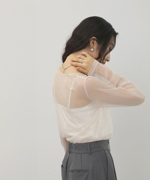 nounless SHEER CRUMPLE LADY TOPS シアートップス nounless SHEER CRUMPLE LADY TOPS シアートップス nounless