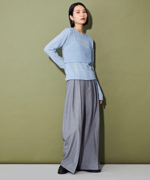 CITEN（シテン）の「＜CITEN＞キャミレイヤードニット（ニット/セーター・レディース・オフホワイト/ダークグレー/ライトブルー・FREE）」の15枚目の写真