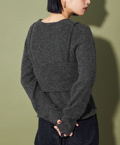 CITEN（シテン）の「＜CITEN＞キャミレイヤードニット（ニット/セーター・レディース・オフホワイト/ダークグレー/ライトブルー・FREE）」の18枚目の写真