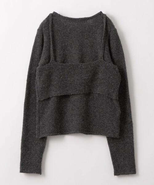 CITEN（シテン）の「＜CITEN＞キャミレイヤードニット（ニット/セーター・レディース・オフホワイト/ダークグレー/ライトブルー・FREE）」の10枚目の写真