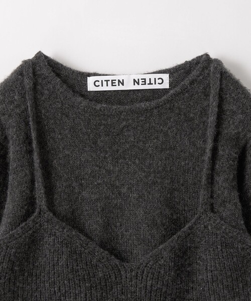 CITEN（シテン）の「＜CITEN＞キャミレイヤードニット（ニット/セーター・レディース・オフホワイト/ダークグレー/ライトブルー・FREE）」の11枚目の写真