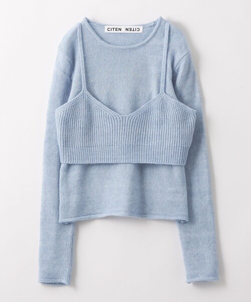 CITEN（シテン）の「＜CITEN＞キャミレイヤードニット（ニット/セーター・レディース・オフホワイト/ダークグレー/ライトブルー・FREE）」の13枚目の写真