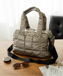 Rename（リネーム）の「【収納抜群の８ポケット！！】Rename キルティング メタリック ナイロン トート ショルダーバッグ（トートバッグ）」