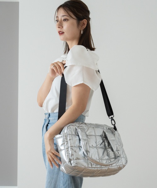 収納抜群の8ポケット！！】Rename キルティング メタリック ナイロン