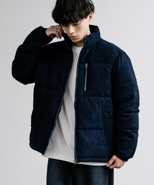 Rocky Monroe(ロッキーモンロー)の「ポリスエード中綿キルトスタンドブルゾン(ブルゾン・メンズ・ネイビー/アイボリー/ブラック・M/L/LL)」の2枚目の写真