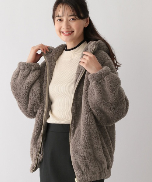 GLOBAL WORK Smile Seed Store（グローバルワーク スマイルシードストア）の「ファーボアパーカーブルゾン/135207（ブルゾン・レディース・ベージュ/モカ/ブラック・X-LARGE/LARGE/MEDIUM/SMALL）」の3枚目の写真