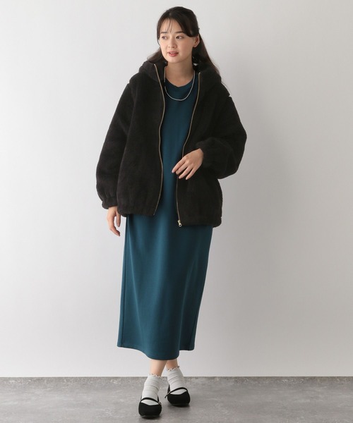 GLOBAL WORK Smile Seed Store（グローバルワーク スマイルシードストア）の「ファーボアパーカーブルゾン/135207（ブルゾン・レディース・ベージュ/モカ/ブラック・X-LARGE/LARGE/MEDIUM/SMALL）」の4枚目の写真