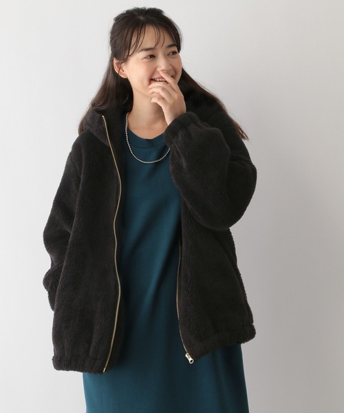 GLOBAL WORK Smile Seed Store（グローバルワーク スマイルシードストア）の「ファーボアパーカーブルゾン/135207（ブルゾン・レディース・ベージュ/モカ/ブラック・X-LARGE/LARGE/MEDIUM/SMALL）」の6枚目の写真