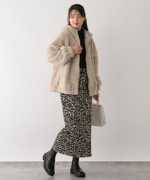 GLOBAL WORK Smile Seed Store（グローバルワーク スマイルシードストア）の「ファーボアパーカーブルゾン/135207（ブルゾン・レディース・ベージュ/モカ/ブラック・X-LARGE/LARGE/MEDIUM/SMALL）」の10枚目の写真