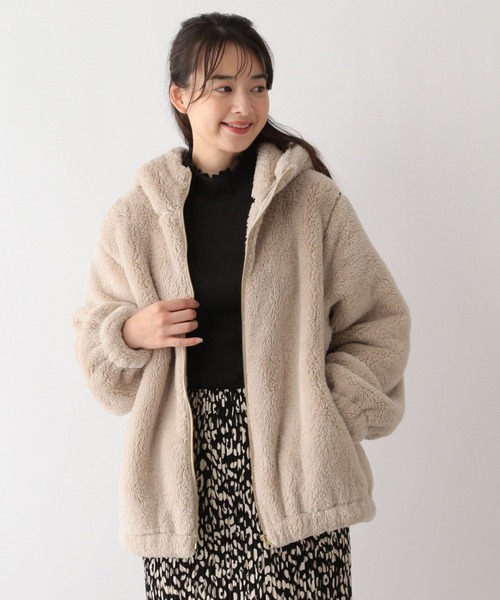 GLOBAL WORK Smile Seed Store（グローバルワーク スマイルシードストア）の「ファーボアパーカーブルゾン/135207（ブルゾン・レディース・ベージュ/モカ/ブラック・X-LARGE/LARGE/MEDIUM/SMALL）」の11枚目の写真