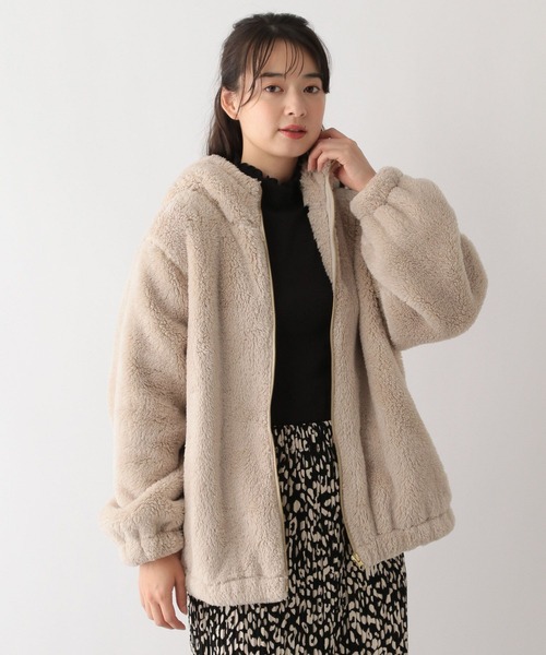 GLOBAL WORK Smile Seed Store（グローバルワーク スマイルシードストア）の「ファーボアパーカーブルゾン/135207（ブルゾン・レディース・ベージュ/モカ/ブラック・X-LARGE/LARGE/MEDIUM/SMALL）」の12枚目の写真