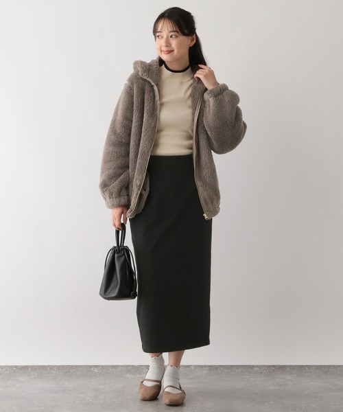 GLOBAL WORK Smile Seed Store（グローバルワーク スマイルシードストア）の「ファーボアパーカーブルゾン/135207（ブルゾン・レディース・ベージュ/モカ/ブラック・X-LARGE/LARGE/MEDIUM/SMALL）」の14枚目の写真