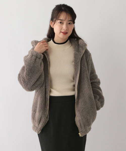 GLOBAL WORK Smile Seed Store（グローバルワーク スマイルシードストア）の「ファーボアパーカーブルゾン/135207（ブルゾン・レディース・ベージュ/モカ/ブラック・X-LARGE/LARGE/MEDIUM/SMALL）」の15枚目の写真