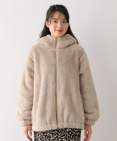 GLOBAL WORK Smile Seed Store（グローバルワーク スマイルシードストア）の「ファーボアパーカーブルゾン/135207（ブルゾン・レディース・ベージュ/モカ/ブラック・X-LARGE/LARGE/MEDIUM/SMALL）」の17枚目の写真